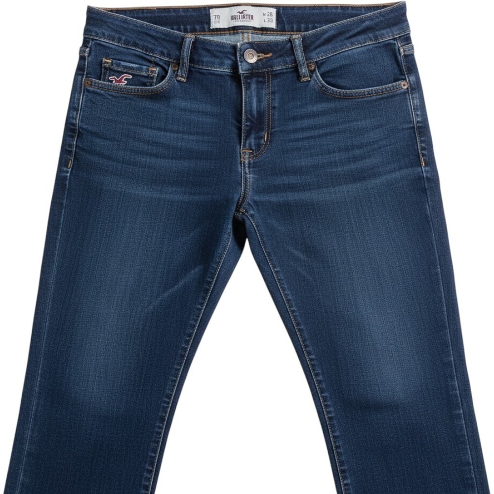 Hollister California Womens Dark Wash Skinny Jeans Sz 7R W28 L33 Mid Rise Denim